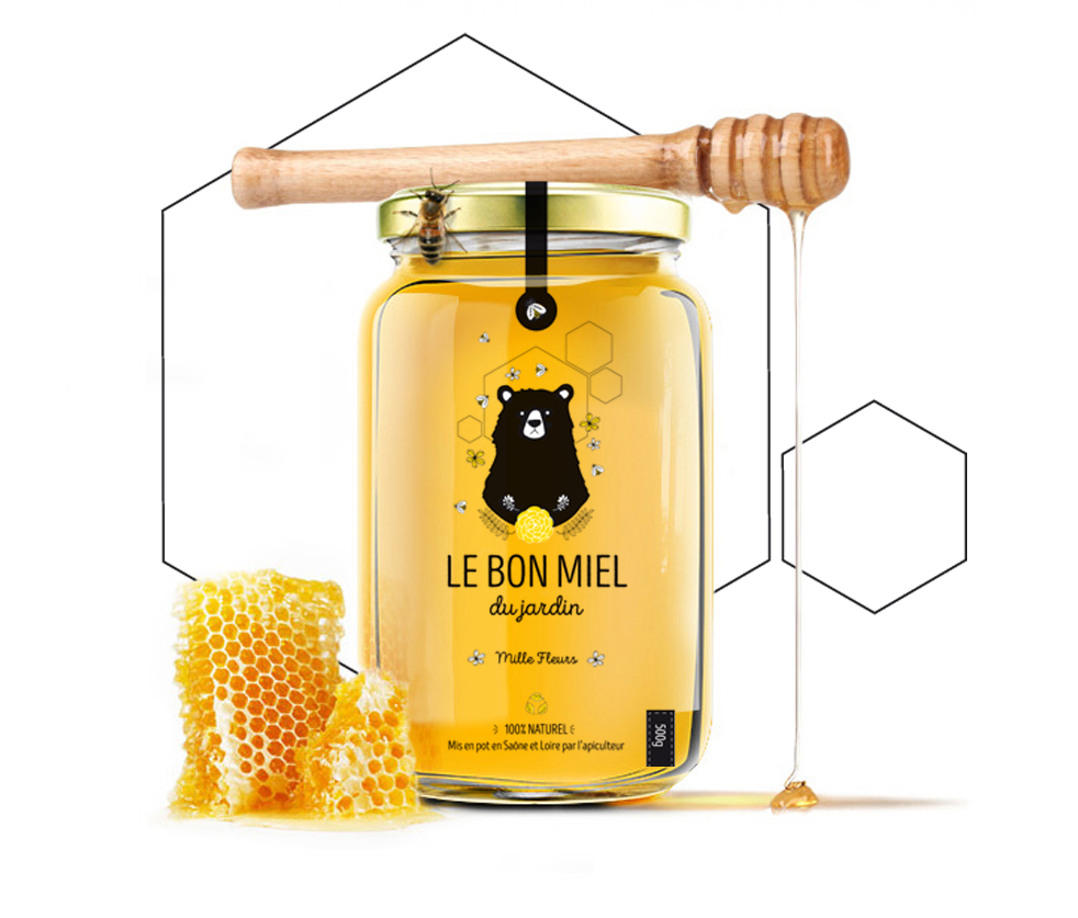 Étiquette de miel Le bon miel du jardin